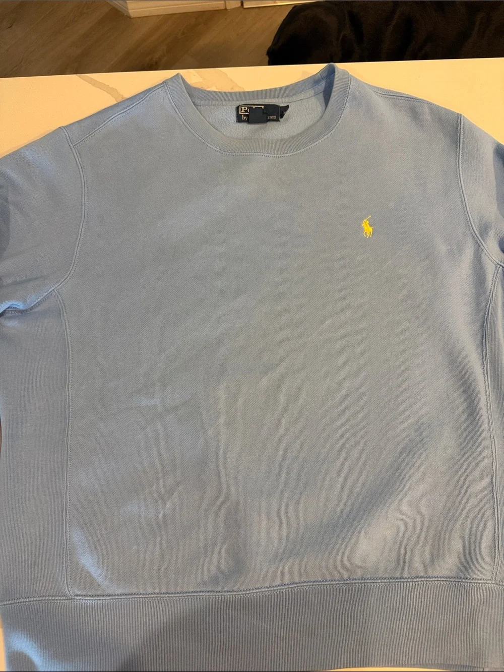 Polo by Ralph Lauren Sky Blue Crewneck Sweater with Yellow Pony